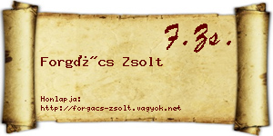 Forgács Zsolt névjegykártya