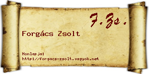 Forgács Zsolt névjegykártya